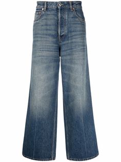 Valentino широкие джинсы с эффектом потертости