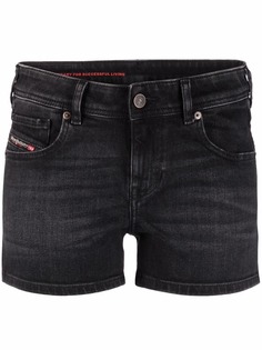 Diesel короткие джинсовые шорты с вышитым логотипом