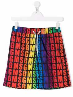 MSGM Kids плавки-шорты с кулиской и логотипом