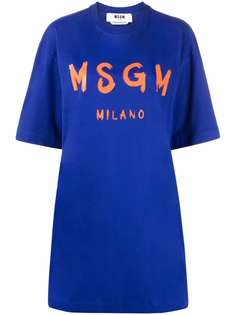 MSGM платье-футболка с логотипом