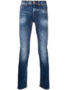 7 For All Mankind джинсы скинни с эффектом потертости