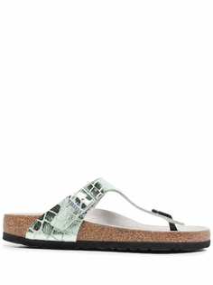 Birkenstock сандалии с тиснением под кожу крокодила