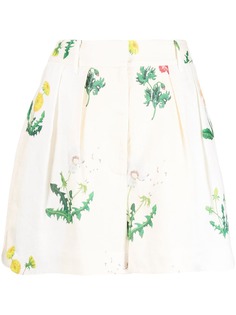 Oroton льняные шорты с цветочным принтом