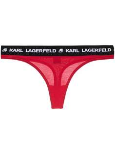 Karl Lagerfeld трусы-стринги с вышитым логотипом