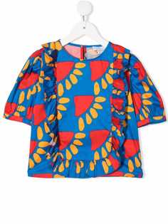Stella McCartney Kids блузка с оборками и абстрактным принтом