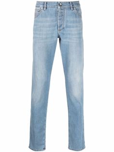 Brunello Cucinelli узкие джинсы с эффектом потертости