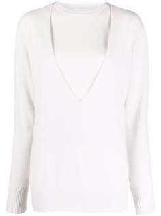 Allude двухслойный джемпер с V-образным вырезом