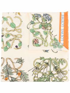 LOEWE платок с принтом Herbarium