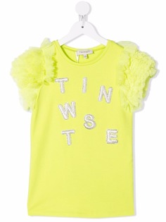 TWINSET Kids платье-футболка с вышитым логотипом
