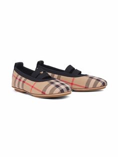 Burberry Kids балетки в клетку Vintage Check