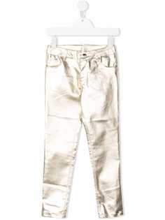 Karl Lagerfeld Kids прямые брюки с эффектом металлик