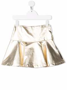 Karl Lagerfeld Kids расклешенная юбка с эффектом металлик