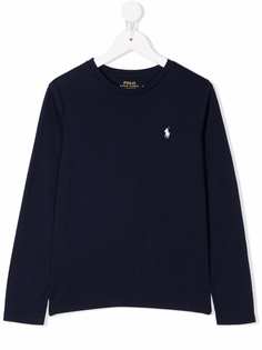 Ralph Lauren Kids футболка с длинными рукавами и вышитым логотипом