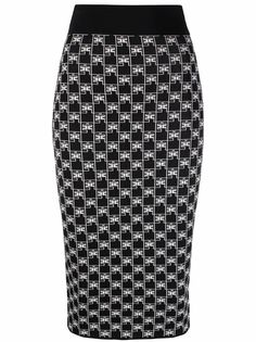 Elisabetta Franchi трикотажная юбка-карандаш с логотипом
