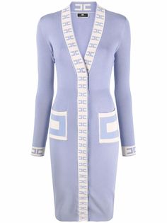 Elisabetta Franchi трикотажное платье миди с логотипом