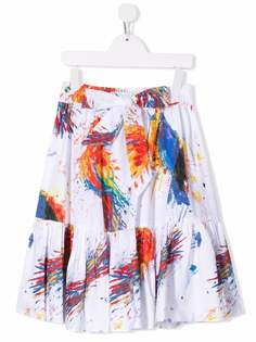 MSGM Kids юбка миди с принтом