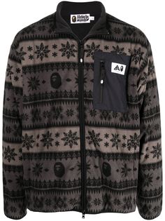 A BATHING APE® толстовка на молнии с узором Bape