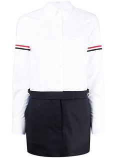 Thom Browne платье-рубашка с полосками RWB