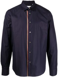 PAUL SMITH рубашка с отделкой в полоску