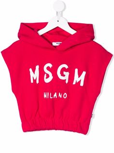 MSGM Kids худи без рукавов с логотипом