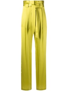 Michelle Mason шелковые брюки с завышенной талией и складками