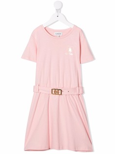 LANVIN Enfant платье с поясом и логотипом