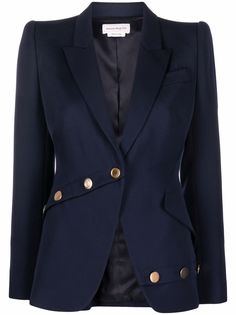 Alexander McQueen шерстяной блейзер с декорированными пуговицами