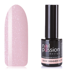 Nail Passion, База Beige Shimmer Silver, 10 мл