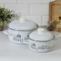 Набор кастрюль доляна city, 2 предмета: 1,5 л, 3 л