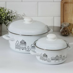 Набор кастрюль доляна city, 2 предмета: 1,5 л, 4,5 л