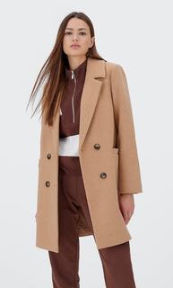 Stradivarius Двубортное Пальто С Застежкой На Пуговицы Бежевый L