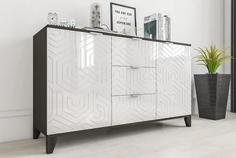 Комод Сканди 4 White глянец Smart