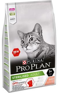 Сухой корм Pro Plan для взрослых стерилизованных кошек и кастрированных котов, лосось, 10кг