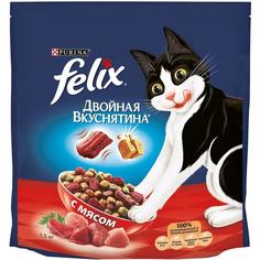 Сухой корм для кошек Felix Двойная Вкуснятина с мясом, 1,5кг