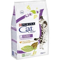 Сухой корм Cat Chow для взрослых кошек для контроля образования комков шерсти в ЖКТ, с высоким содержанием домашней птицы, 1,5кг