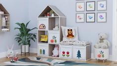 Стеллаж домик для игрушек Маша и Медведь Folk Smart