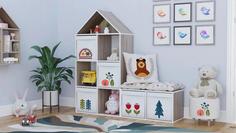 Стеллаж домик для игрушек Маша и Медведь Folk 2 Smart