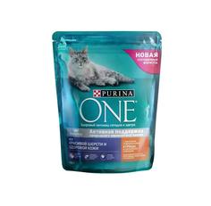Сухой корм Purina ONE для кошек для красивой шерсти и контроля образования волосяных комков с курицей и цельными злаками, 750гр