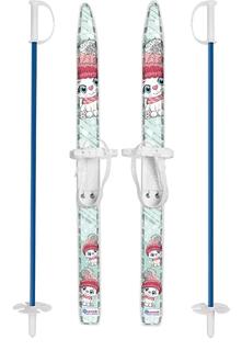 Лыжи детские Олимпик &quot;Быстрики&quot; Котята, мягкое крепление, с палками, 75/75см