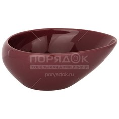 Салатник фарфор, 18*15,5*7,5см, Fusion, брусничный, 263-1006 Bronco