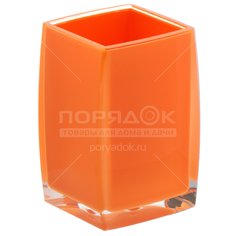 ВК Стакан д/зуб щеток 5x5,8x10см пластик оранжевый AS0002D-TB