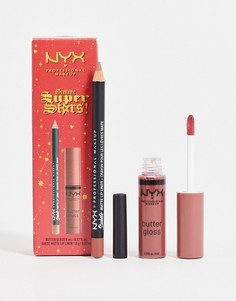 Подарочный набор из двух продуктов для губ NYX Professional Makeup Gimme Super Stars! (Medium Nude)-Разноцветный