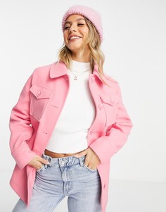 Розовая куртка-рубашка Miss Selfridge-Розовый цвет