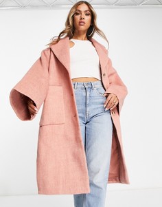 Oversized-пальто розового цвета NA-KD-Розовый цвет
