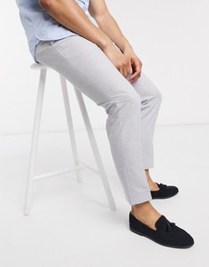 Серые брюки с добавлением льна Moss London-Серый