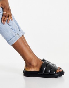 Черные мюли-сандалии с уплотненным ремешком Topshop Plum-Черный цвет