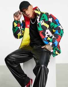 Двусторонняя разноцветная дутая куртка в стиле ретро Karl Kani-Разноцветный