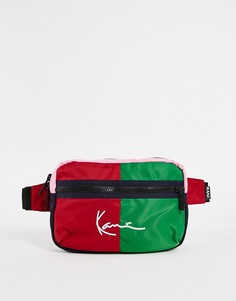 Многоцветная сумка на пояс со вставками и фирменным логотипом Karl Kani-Разноцветный