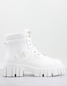Белые походные ботинки на шнуровке с пряжкой Public Desire Man Kash-Белый