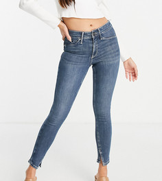 Голубые зауженные джинсы с классической талией River Island Petite Molly-Голубой